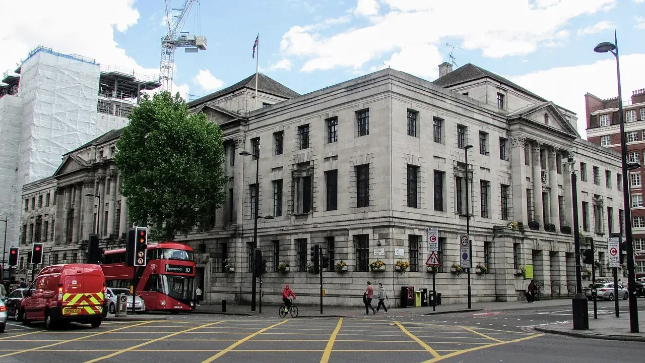 Camden Town Hall on Judd Street, London